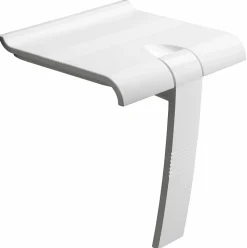 Siège de douche piètement alu, assise polymère coloris blanc l.45 x P.44,2 x H.50 cm