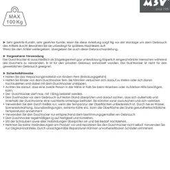 Siège de douche pliable ajustable Max 100kg MSV