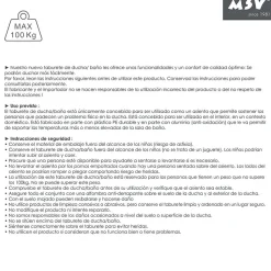 Siège de douche pliable ajustable Max 100kg MSV