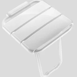 Siège de douche relevable avec pied en aluminium époxy blanc - Delabie