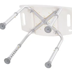 Siège de douche réglable en hauteur tabouret de douche ergonomique pieds antidérapants charge max. 136 Kg alu HDPE blanc