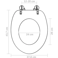 Siège de toilette abattant avec couvercle mdf Helloshop26