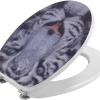 Siège De Toilette Avec Couvercle Avec Décoration Animale Tigre