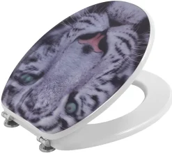 Siège De Toilette Avec Couvercle Avec Décoration Animale Tigre