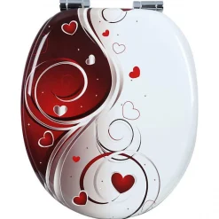 Siège de toilette charnière à fermeture bois blanc Helloshop26