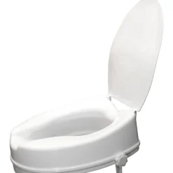 Siège de toilette surélevé en plastique avec couvercle Senator blanc - Hauteur 10 cm