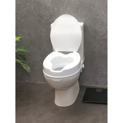 Siège de toilette surélevé en plastique avec couvercle Senator blanc - Hauteur 10 cm