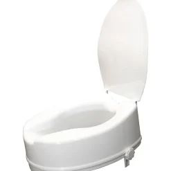Siège de toilette surélevé en plastique avec couvercle Senator blanc - Hauteur 16 cm