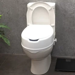 Siège de toilette surélevé en plastique avec couvercle Senator blanc - Hauteur 16 cm