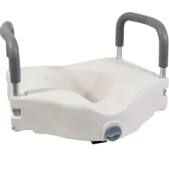 Siège de toilette surélevé en plastique blanc Senator avec bras - hauteur 16 cm