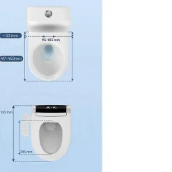Siège Toilette Japonaise Complet, Abattant WC Japonais Lavant Séchant cuvette Japonaise Chauffante, Bidet Toilette WC eau chaude