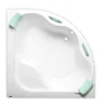 Siko 140 x 140 cm Samanta Plus baignoire d'angle en acrylique, sans pieds, blanc (SM1400PLUS)