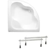 Siko 150 x 150 cm Synthia Plus baignoire d'angle avec pieds, Acrylique, Gauche et Droite, Blanc (SY1500PLUS-SET)