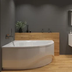 Siko 150 x 150 cm Synthia Plus baignoire d'angle avec pieds, Acrylique, Gauche et Droite, Blanc (SY1500PLUS-SET)
