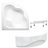 Siko 150 x 150 cm Synthia Plus baignoire d'angle + tablier + pieds, Acrylique, Gauche et Droite, Blanc (SY1500PLUS-SET1)