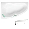 Siko Laguna Fortuna baignoire d'angle avec pieds, 160 x 100 cm, acrylique, gauche, blanc (FO1600LPLUS-SET )