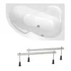 Siko 150x100 cm Fortuna Plus baignoire asymétrique, avec pieds, acrylique, droite, Blanc (FO1500PPLUS-SET)