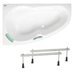 Siko 160x95 cm Laguna Luiza baignoire d'angle avec pieds, acrylique, gauche, blanc (LU1600L-SET)