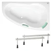 Siko 140x95 cm Laguna Luiza baignoire d'angle gain de place, avec pieds, acrylique, droite, blanc (LU1400P-SET)