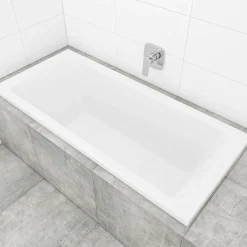 Siko 180x80 cm Nora Plus baignoire rectangulaire en acrylique, gauche et droite, sans pieds, blanc (NO1800PLUS)