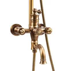 Silla Élégant Colonne de Douche retro avec Mitigeur Réglable en Hauteur Système de Douche, Vintage Doré