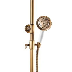 Silla Élégant Colonne de Douche retro avec Mitigeur Réglable en Hauteur Système de Douche, Vintage Doré