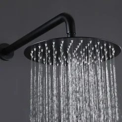 Silla Élégant Colonne de Douche en Laiton Encastrée, Ensemble de Douche Mécanique, Noir mat