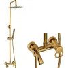 Silla Élégant Colonne de Douche retro avec Mitigeur Réglable en Hauteur Système de Douche, Doré