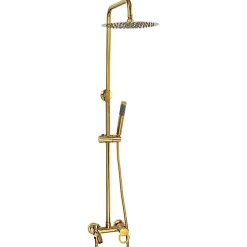 Silla Élégant Colonne de Douche retro avec Mitigeur Réglable en Hauteur Système de Douche, Doré