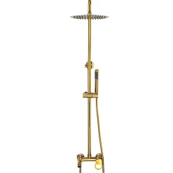 Silla Élégant Colonne de Douche retro avec Mitigeur Réglable en Hauteur Système de Douche, Doré