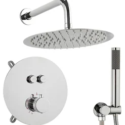 Silla Élégant Colonne de Douche en Laiton Encastrée, Ensemble de Douche Thermostatique, Chrome