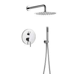 Silla Élégant Colonne de Douche en Laiton Encastrée, Ensemble de Douche Mécanique, Chrome