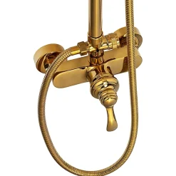 Silla Élégant Colonne de Douche retro avec Mitigeur Réglable en Hauteur Système de Douche, Doré