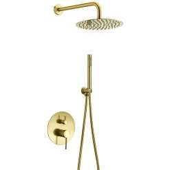 Silla Élégant Colonne de Douche en Laiton Encastrée, Ensemble de Douche Mécanique, Doré