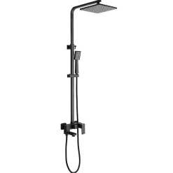 Silla Élégant Colonne de Douche avec Mitigeur Réglable en Hauteur Système de Douche, Noir mat