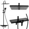 Silla Élégant Colonne de Douche avec Mitigeur Réglable en Hauteur Système de Douche, Noir