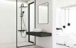 Silla Élégant Colonne de Douche avec Mitigeur Réglable en Hauteur Système de Douche, Noir
