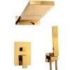 Silla Élégant Colonne de Douche Encastrée Ensemble de Douche Mécanique Système de Douche Encastrable, Doré