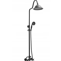 Silla Élégant Colonne de Douche retro avec Mitigeur Réglable en Hauteur Système de Douche, Noir