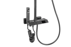 Silla Élégant Colonne de Douche avec Mitigeur Réglable en Hauteur Système de Douche, Gris