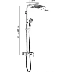 Silla Élégant Colonne de Douche avec Mitigeur Réglable en Hauteur Système de Douche, Chrome