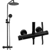 Silla Élégant Colonne de Douche avec Mitigeur Réglable en Hauteur Système de Douche termostatique, Noir