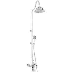 Silla Élégant Colonne de Douche retro avec Mitigeur Réglable en Hauteur Système de Douche, Chrome