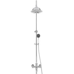 Silla Élégant Colonne de Douche retro avec Mitigeur Réglable en Hauteur Système de Douche, Chrome