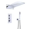 Silla Élégant Colonne de Douche Thermostatique en Laiton Encastrée, Ensemble de Douche Mécanique, Chrome