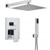 Silla Élégant Colonne de Douche en Laiton Encastrée, Ensemble de Douche Mécanique, Chrome