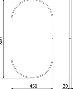 SILLA Miroir mural ovale, 80 x 45 cm, cadre noir