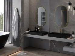 SILLA Miroir mural ovale, 85 x 50 cm, cadre doré