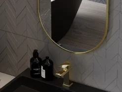 SILLA Miroir mural ovale, 90 x 45 cm, cadre doré