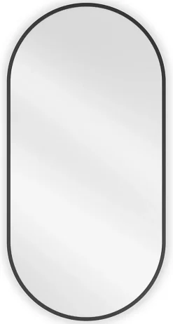 SILLA Miroir mural ovale, 90 x 45 cm, cadre noir